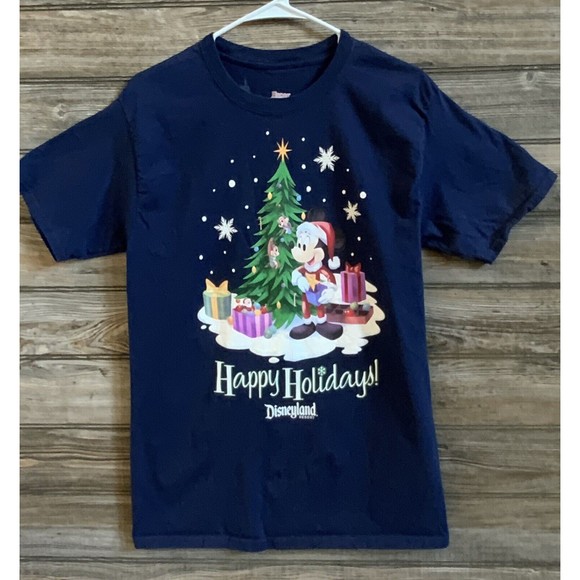 Hanes Beefy-T Other - Disneyland Happy Holidays Mickey, Chip & Dale Hanes Beefy-T Shirt, Medium